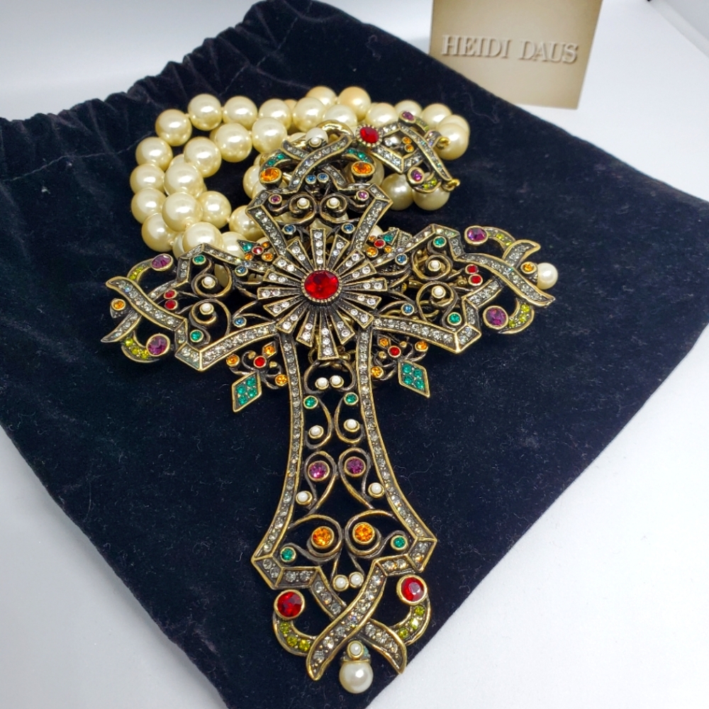 Heidi Daus Ltd Addition Pearl Necklace with Stunning Cross